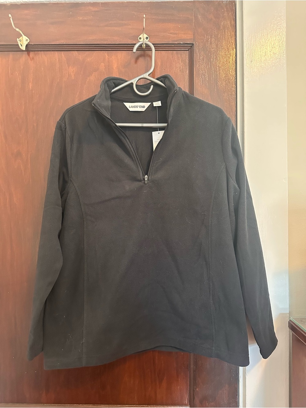 Lands' End Women’s Black Half-Zip Fleece Pullover